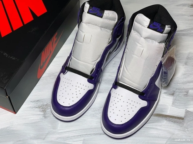 Chep Onekick Jordan Court Air High 1 OG Purple 555088-500 0629
